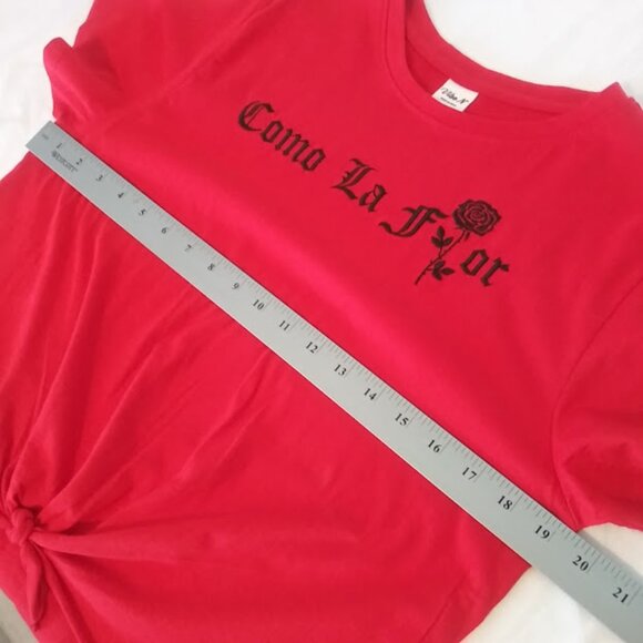 Vibe N' women's size L red and black Como La Flor embroidered top - Picture 7 of 12